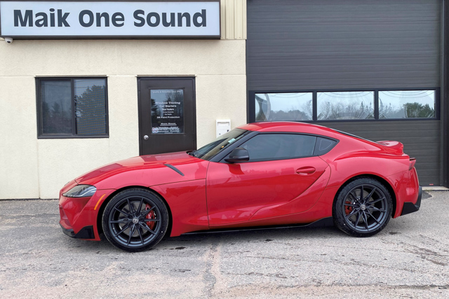 Toyota 2023 Supra with professional window tint in North Bay